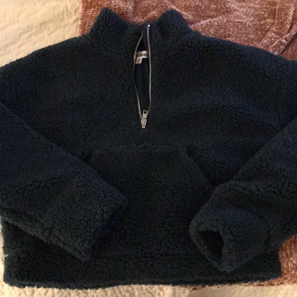 Wild honey forest green fuzzy jacket